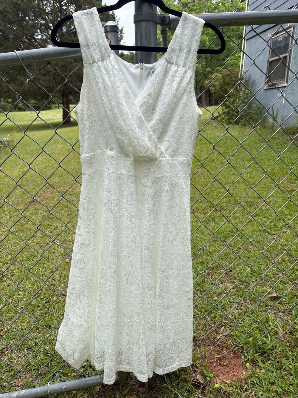 Grace Karin Cream Lace V-Neck Sleeveless Maxi Dress - Picture 4 of 5